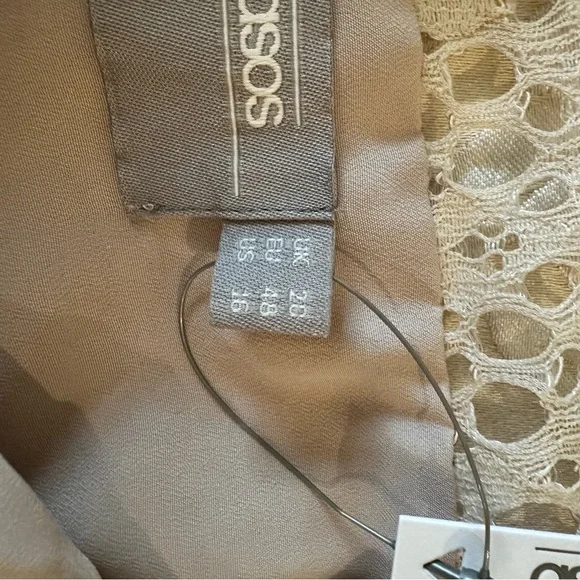 ASOS NWT Beige Tall Maxi Dress US 16 - Picture 4 of 8